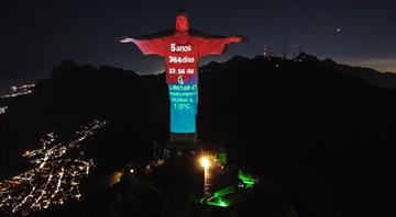 Brazil's most iconic monument lit up by Climate Clock