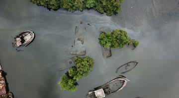 Brazil's haunting graveyard of ships risks environmental disaster, warns activist group